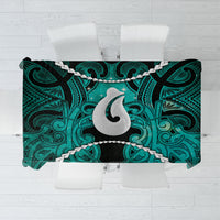 Maori Matariki Hei Matau Turquoise Tablecloth Maori Kowhaiwhai Pattern Galaxy LT01 Turquoise - Polynesian Pride