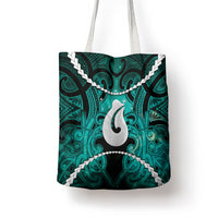Maori Matariki Hei Matau Turquoise Tote Bag Maori Kowhaiwhai Pattern Galaxy LT01 - Polynesian Pride