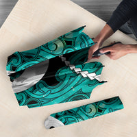 Maori Matariki Hei Matau Turquoise Umbrella Maori Kowhaiwhai Pattern Galaxy LT01 - Polynesian Pride