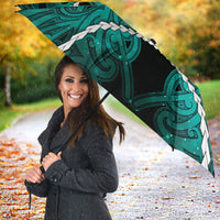 Maori Matariki Hei Matau Turquoise Umbrella Maori Kowhaiwhai Pattern Galaxy LT01 - Polynesian Pride