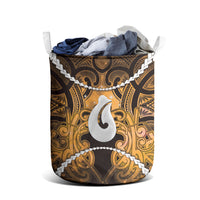 Maori Matariki Hei Matau Kowhai Laundry Basket Maori Kowhaiwhai Pattern Galaxy LT01 - Polynesian Pride