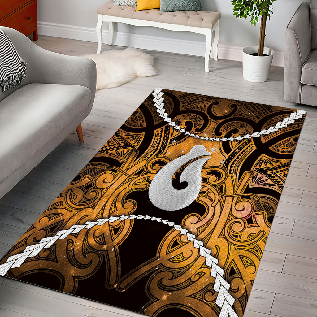Maori Matariki Hei Matau Kowhai Area Rug Maori Kowhaiwhai Pattern Galaxy LT01 - Polynesian Pride