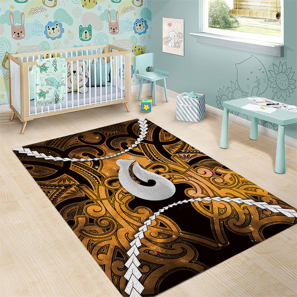Maori Matariki Hei Matau Kowhai Area Rug Maori Kowhaiwhai Pattern Galaxy LT01 - Polynesian Pride