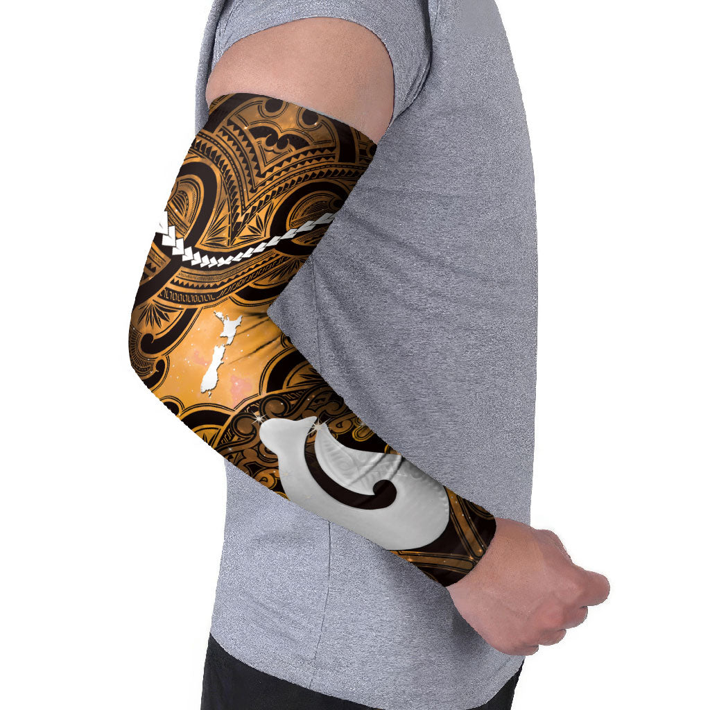 Personalised Maori Matariki Hei Matau Kowhai Arm Sleeves Maori Kowhaiwhai Pattern Galaxy LT01 - Polynesian Pride
