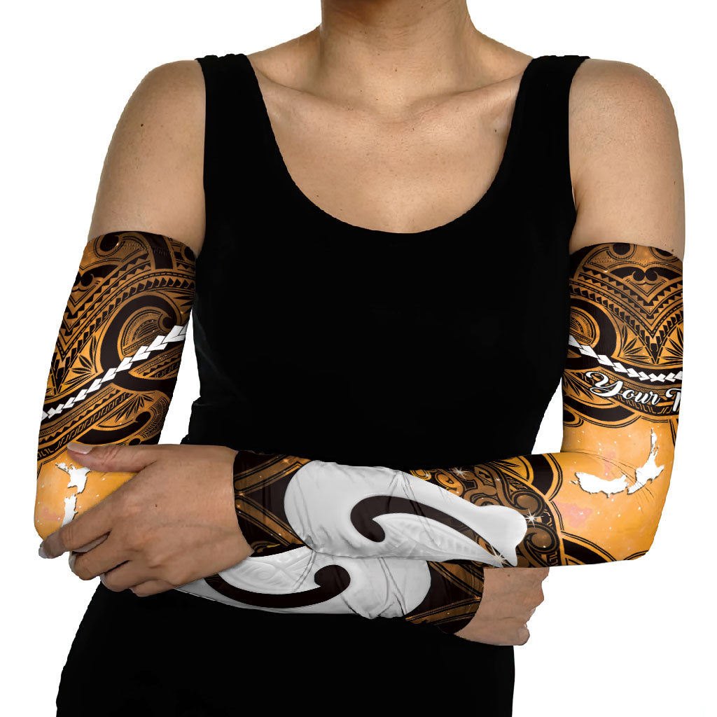 Personalised Maori Matariki Hei Matau Kowhai Arm Sleeves Maori Kowhaiwhai Pattern Galaxy LT01 - Polynesian Pride