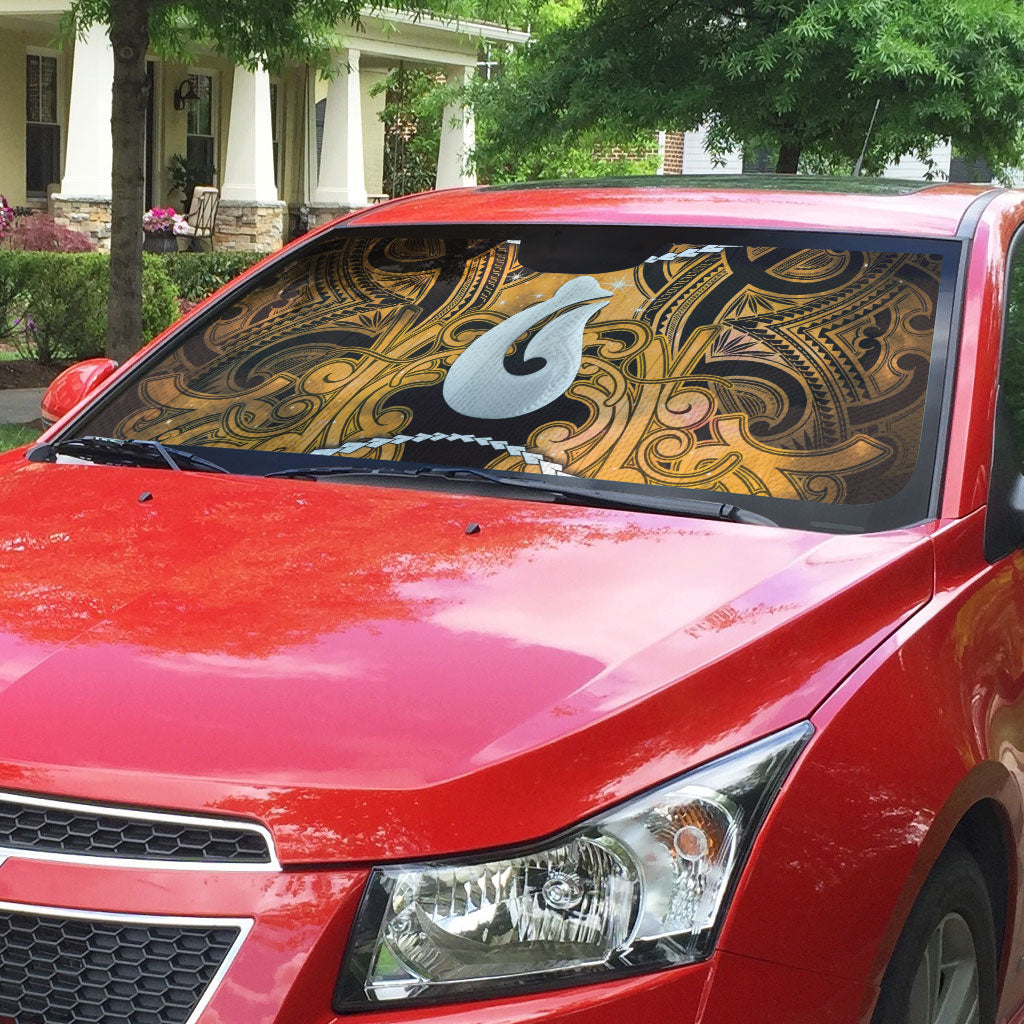 Maori Matariki Hei Matau Kowhai Auto Sun Shade Maori Kowhaiwhai Pattern Galaxy LT01 - Polynesian Pride