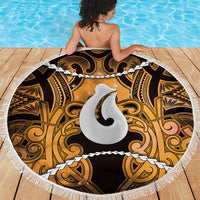 Maori Matariki Hei Matau Kowhai Beach Blanket Maori Kowhaiwhai Pattern Galaxy