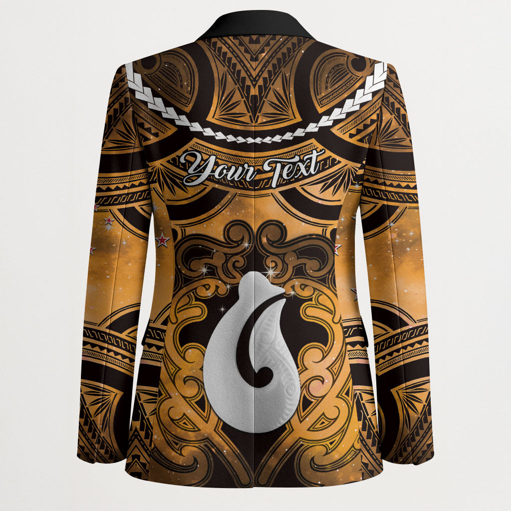Personalised Maori Matariki Hei Matau Kowhai Blazer Maori Kowhaiwhai Pattern Galaxy LT01 - Polynesian Pride