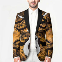 Personalised Maori Matariki Hei Matau Kowhai Blazer Maori Kowhaiwhai Pattern Galaxy LT01 - Polynesian Pride