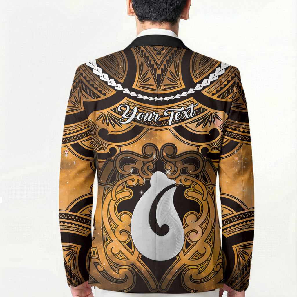 Personalised Maori Matariki Hei Matau Kowhai Blazer Maori Kowhaiwhai Pattern Galaxy LT01 - Polynesian Pride