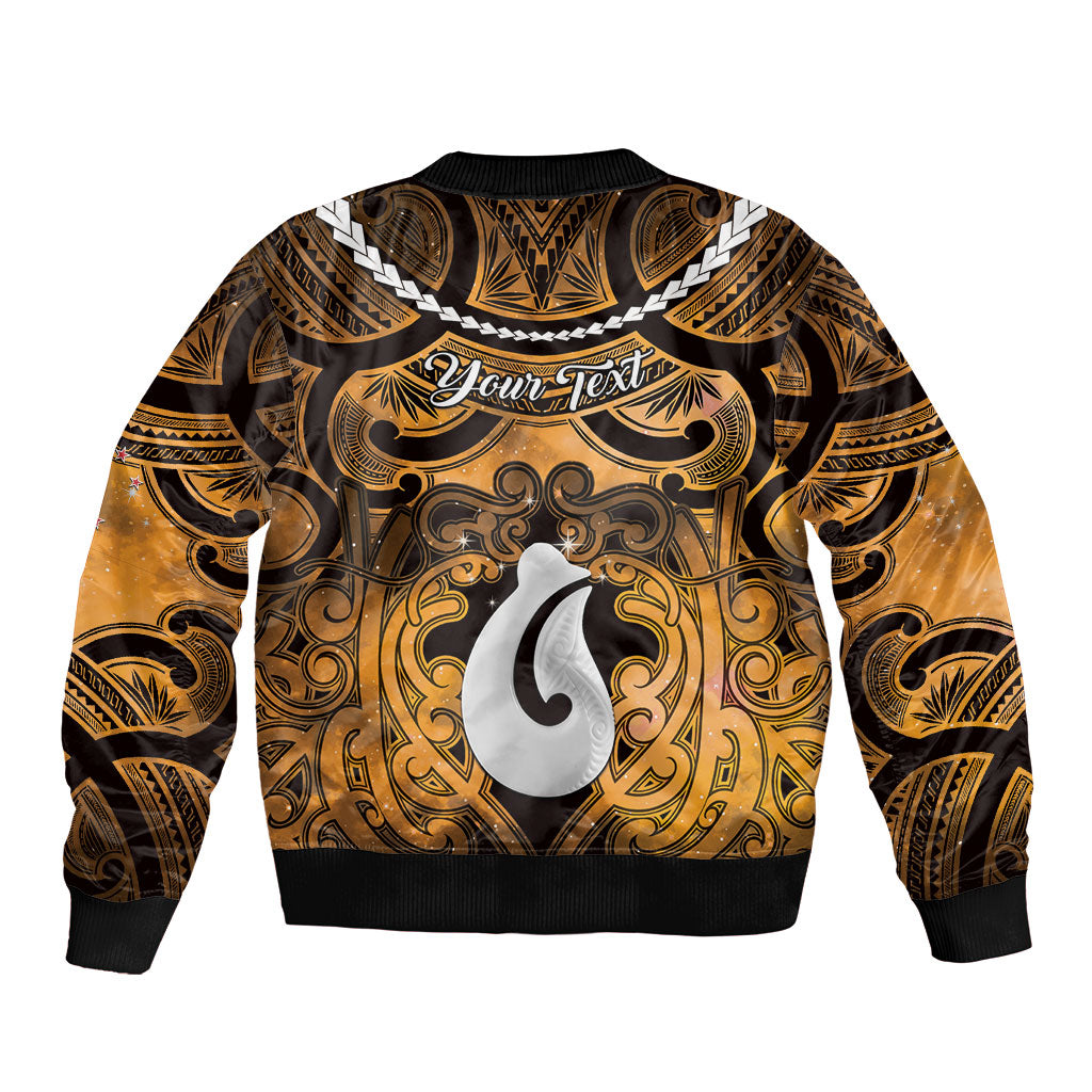 Personalised Maori Matariki Hei Matau Kowhai Bomber Jacket Maori Kowhaiwhai Pattern Galaxy LT01 - Polynesian Pride
