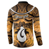Personalised Maori Matariki Hei Matau Kowhai Button Sweatshirt Maori Kowhaiwhai Pattern Galaxy LT01 - Polynesian Pride