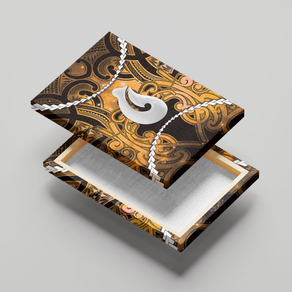 Maori Matariki Hei Matau Kowhai Canvas Wall Art Maori Kowhaiwhai Pattern Galaxy LT01 - Polynesian Pride