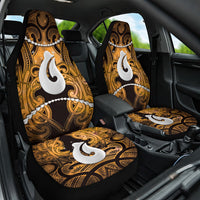 Maori Matariki Hei Matau Kowhai Car Seat Cover Maori Kowhaiwhai Pattern Galaxy LT01 One Size Yellow - Polynesian Pride