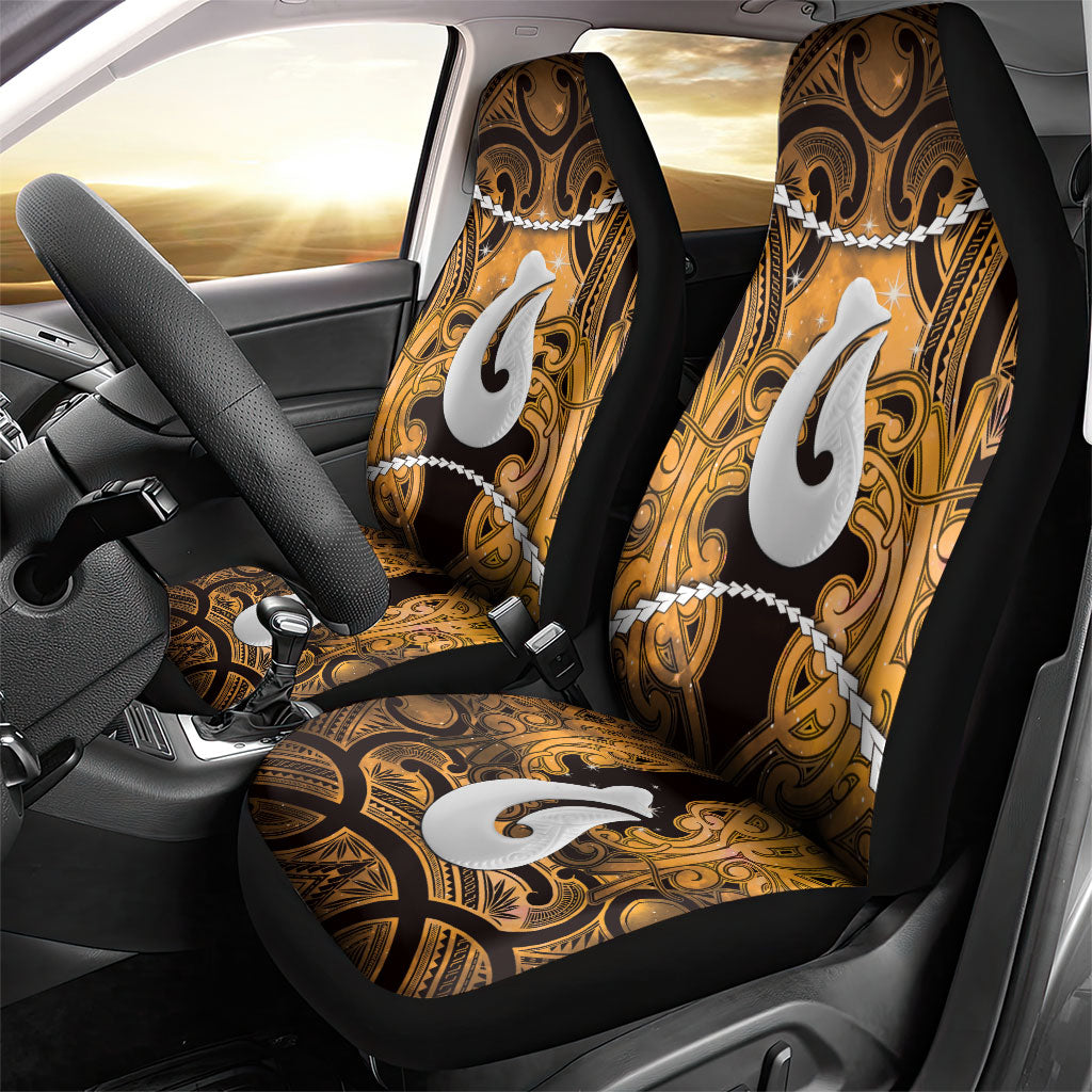 Maori Matariki Hei Matau Kowhai Car Seat Cover Maori Kowhaiwhai Pattern Galaxy LT01 - Polynesian Pride