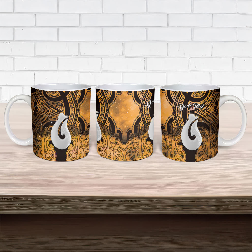 Personalised Maori Matariki Hei Matau Kowhai Ceramic Mug Maori Kowhaiwhai Pattern Galaxy LT01 - Polynesian Pride