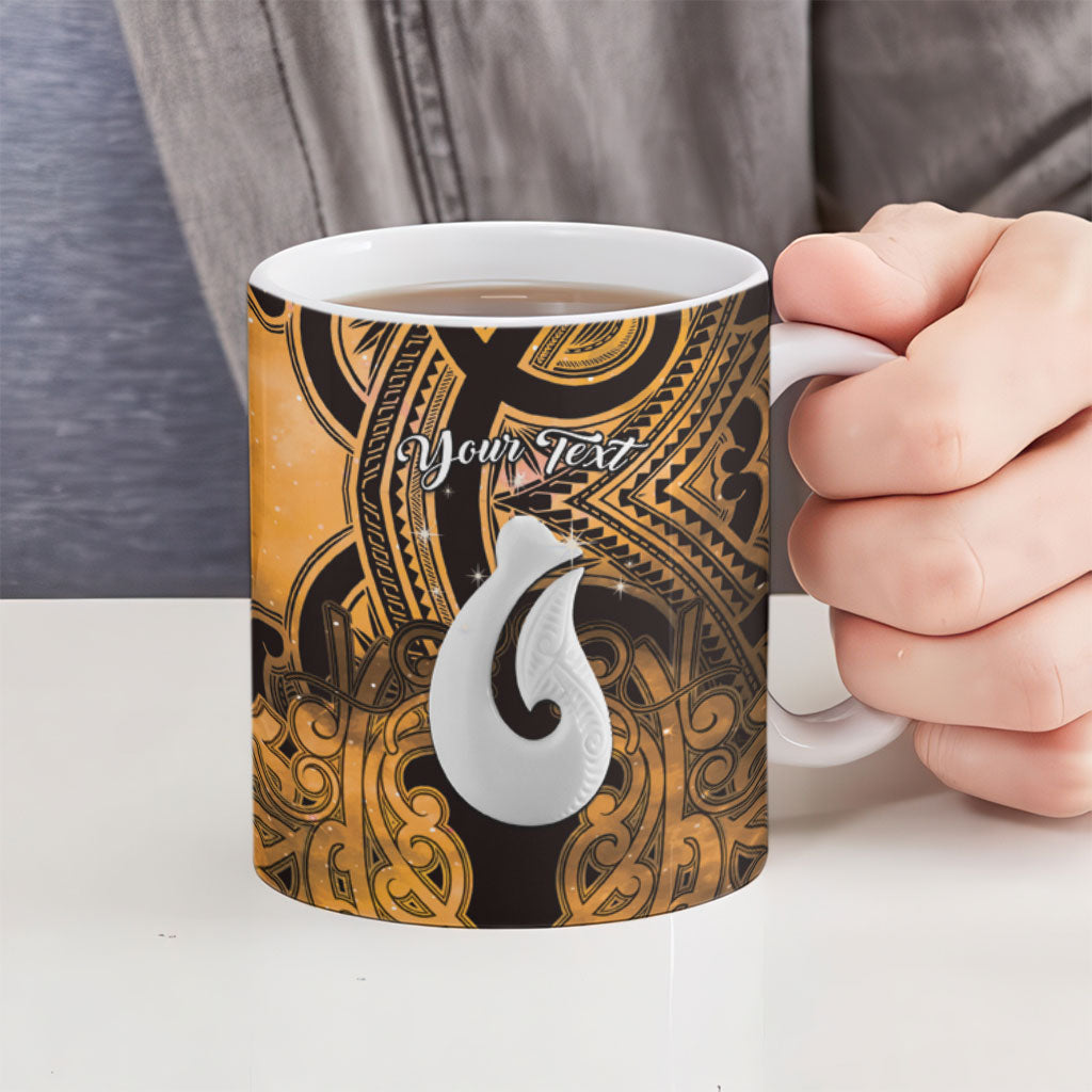 Personalised Maori Matariki Hei Matau Kowhai Ceramic Mug Maori Kowhaiwhai Pattern Galaxy LT01 - Polynesian Pride