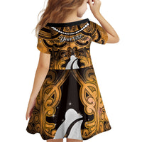 Personalised Maori Matariki Hei Matau Kowhai Family Matching Mermaid Dress and Hawaiian Shirt Maori Kowhaiwhai Pattern Galaxy