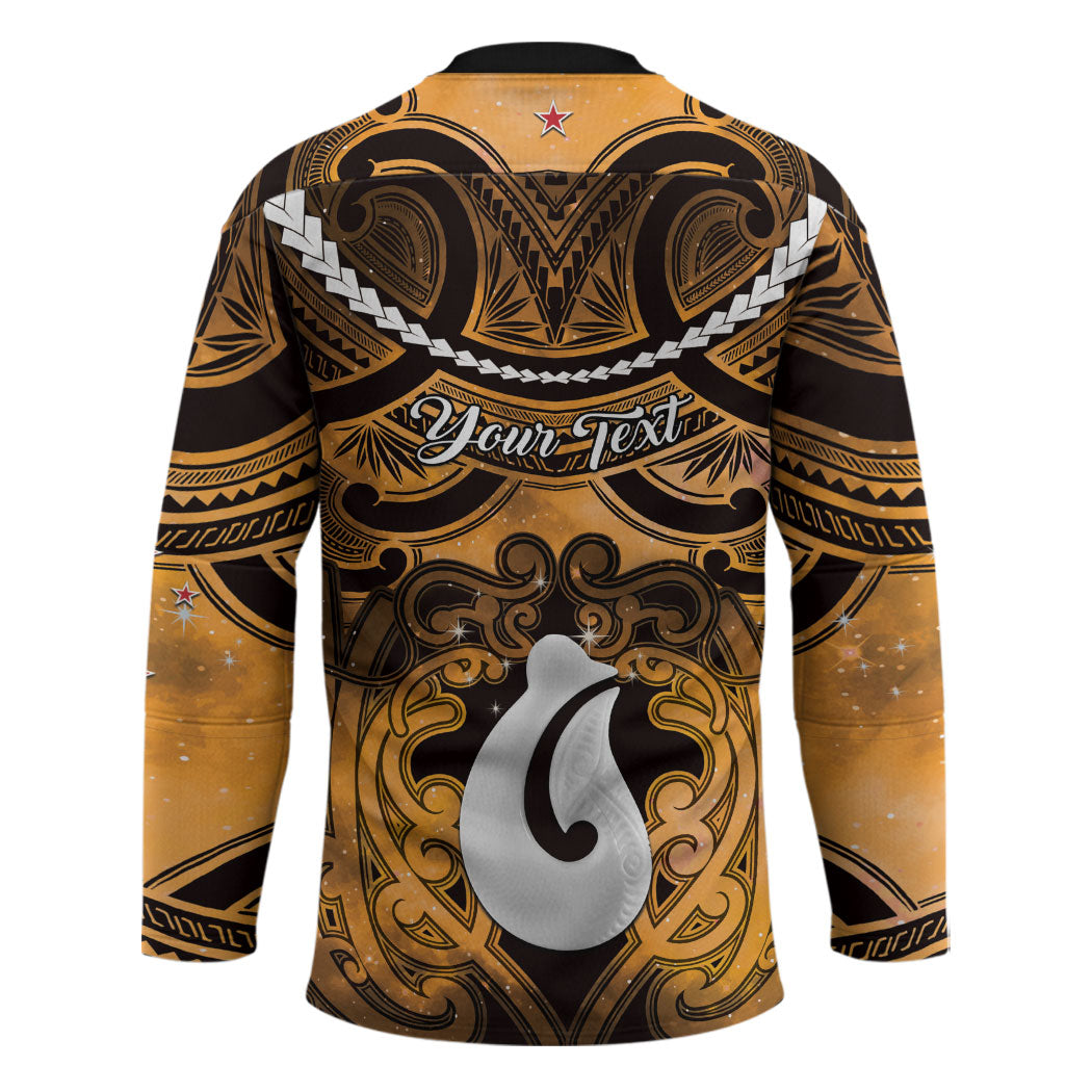 Personalised Maori Matariki Hei Matau Kowhai Hockey Jersey Maori Kowhaiwhai Pattern Galaxy LT01 - Polynesian Pride