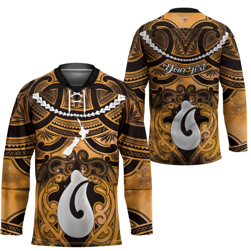 Personalised Maori Matariki Hei Matau Kowhai Hockey Jersey Maori Kowhaiwhai Pattern Galaxy LT01 - Polynesian Pride