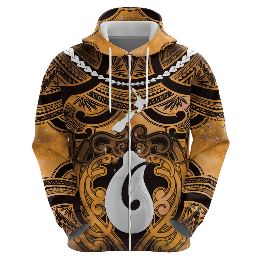 Personalised Maori Matariki Hei Matau Kowhai Hoodie Maori Kowhaiwhai Pattern Galaxy LT01 - Polynesian Pride