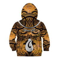 Personalised Maori Matariki Hei Matau Kowhai Kid Hoodie Maori Kowhaiwhai Pattern Galaxy LT01 - Polynesian Pride