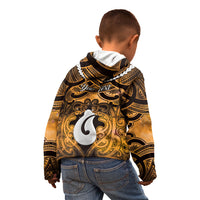 Personalised Maori Matariki Hei Matau Kowhai Kid Hoodie Maori Kowhaiwhai Pattern Galaxy LT01 - Polynesian Pride