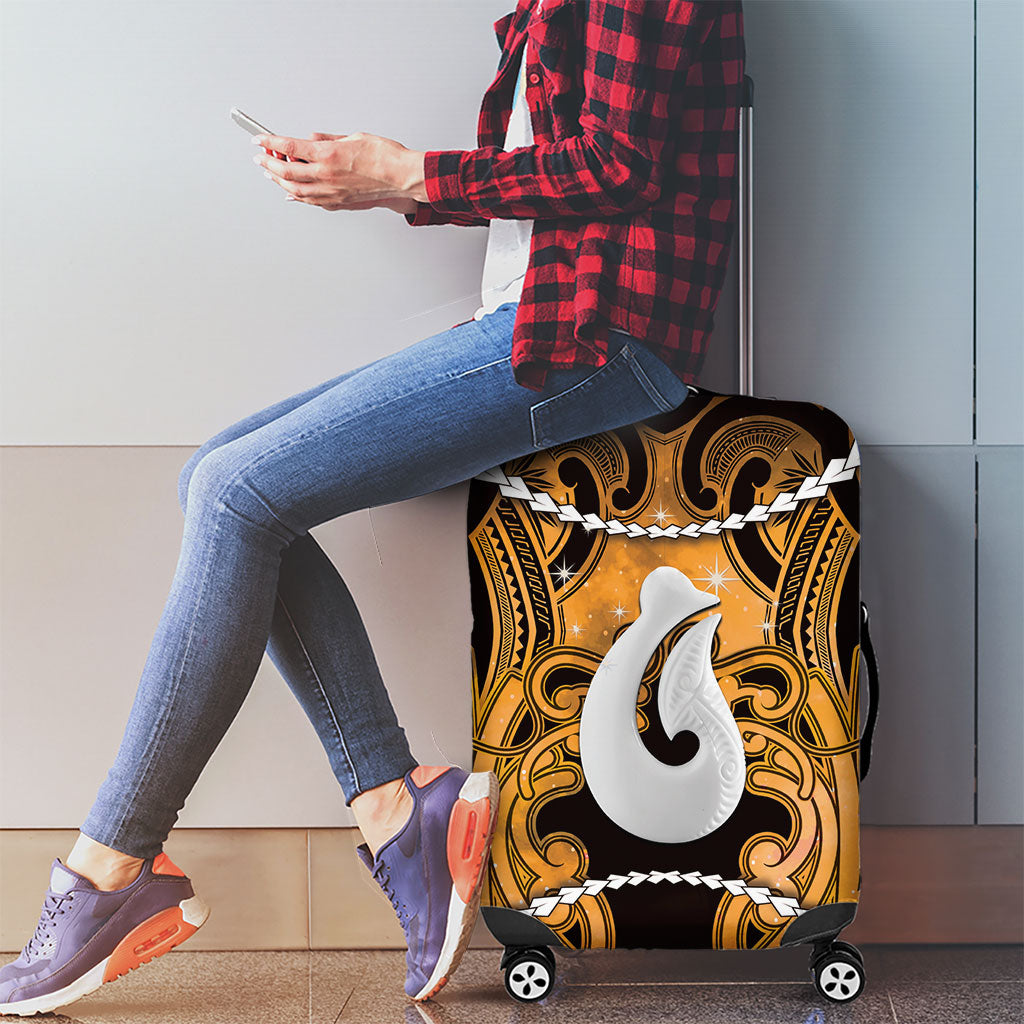 Maori Matariki Hei Matau Kowhai Luggage Cover Maori Kowhaiwhai Pattern Galaxy LT01 - Polynesian Pride