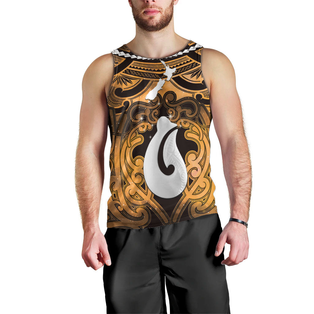 Personalised Maori Matariki Hei Matau Kowhai Men Tank Top Maori Kowhaiwhai Pattern Galaxy LT01 - Polynesian Pride