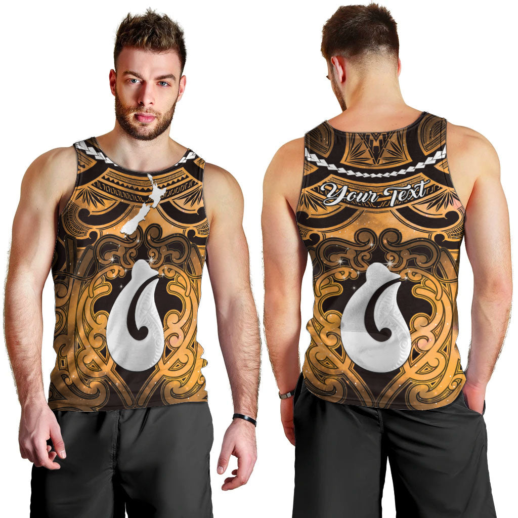 Personalised Maori Matariki Hei Matau Kowhai Men Tank Top Maori Kowhaiwhai Pattern Galaxy LT01 - Polynesian Pride
