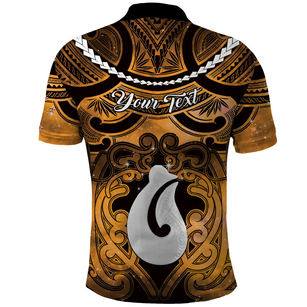 Personalised Maori Matariki Hei Matau Kowhai Polo Shirt Maori Kowhaiwhai Pattern Galaxy LT01 - Polynesian Pride
