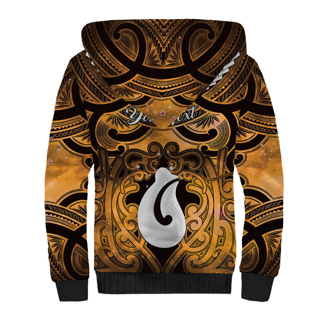 Personalised Maori Matariki Hei Matau Kowhai Sherpa Hoodie Maori Kowhaiwhai Pattern Galaxy LT01 - Polynesian Pride
