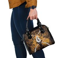 Maori Matariki Hei Matau Kowhai Shoulder Handbag Maori Kowhaiwhai Pattern Galaxy LT01 - Polynesian Pride