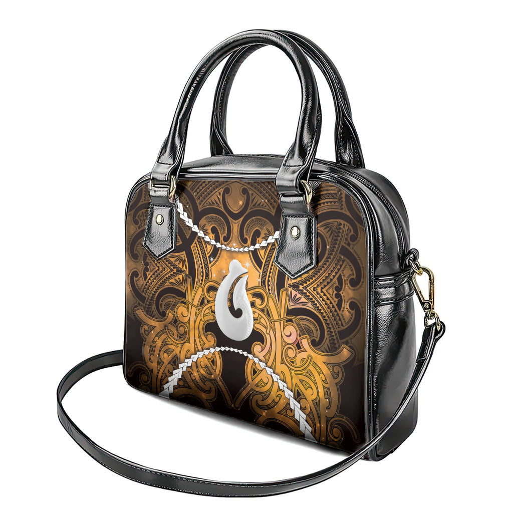 Maori Matariki Hei Matau Kowhai Shoulder Handbag Maori Kowhaiwhai Pattern Galaxy LT01 - Polynesian Pride
