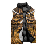 Personalised Maori Matariki Hei Matau Kowhai Sleeveless Puffer Jacket Maori Kowhaiwhai Pattern Galaxy LT01 - Polynesian Pride