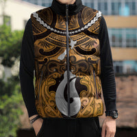 Personalised Maori Matariki Hei Matau Kowhai Sleeveless Puffer Jacket Maori Kowhaiwhai Pattern Galaxy LT01 - Polynesian Pride