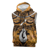 Personalised Maori Matariki Hei Matau Kowhai Sleeveless Zip Hoodie Maori Kowhaiwhai Pattern Galaxy