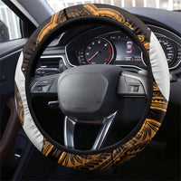 Maori Matariki Hei Matau Kowhai Steering Wheel Cover Maori Kowhaiwhai Pattern Galaxy LT01 - Polynesian Pride