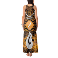 Personalised Maori Matariki Hei Matau Kowhai Tank Maxi Dress Maori Kowhaiwhai Pattern Galaxy LT01 - Polynesian Pride
