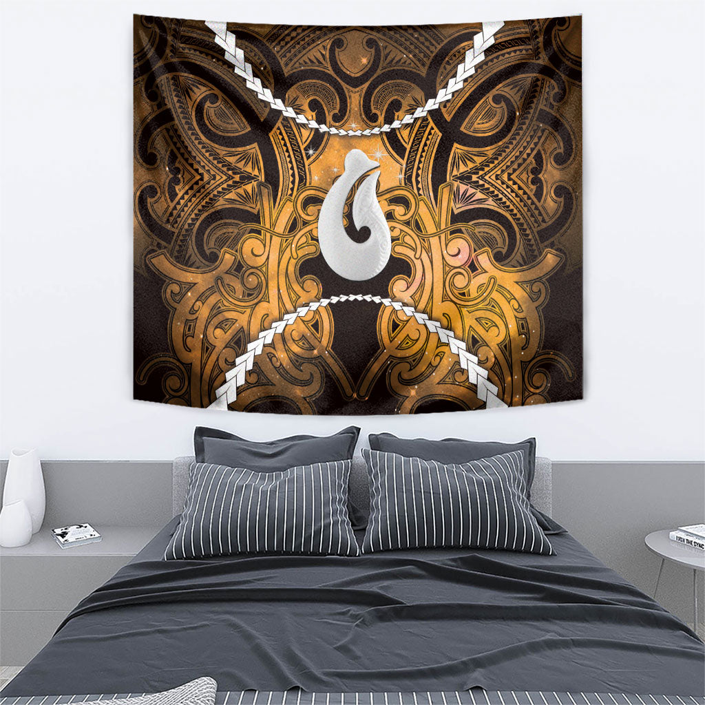 Maori Matariki Hei Matau Kowhai Tapestry Maori Kowhaiwhai Pattern Galaxy LT01 - Polynesian Pride