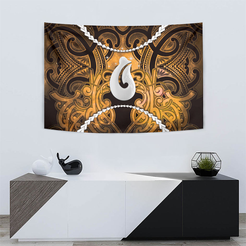 Maori Matariki Hei Matau Kowhai Tapestry Maori Kowhaiwhai Pattern Galaxy LT01 - Polynesian Pride