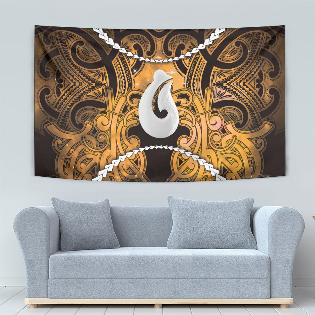Maori Matariki Hei Matau Kowhai Tapestry Maori Kowhaiwhai Pattern Galaxy LT01 - Polynesian Pride