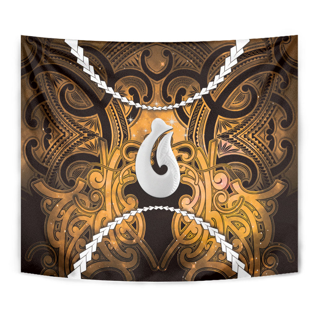 Maori Matariki Hei Matau Kowhai Tapestry Maori Kowhaiwhai Pattern Galaxy LT01 - Polynesian Pride