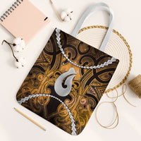 Maori Matariki Hei Matau Kowhai Tote Bag Maori Kowhaiwhai Pattern Galaxy LT01 White Strap One Size Yellow - Polynesian Pride