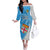 Fiji Rugby Off The Shoulder Long Sleeve Dress Come On Fijian Tapa Pattern LT01 Women Blue - Polynesian Pride