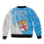 Fiji Rugby Sleeve Zip Bomber Jacket Come On Fijian Tapa Pattern LT01 - Polynesian Pride