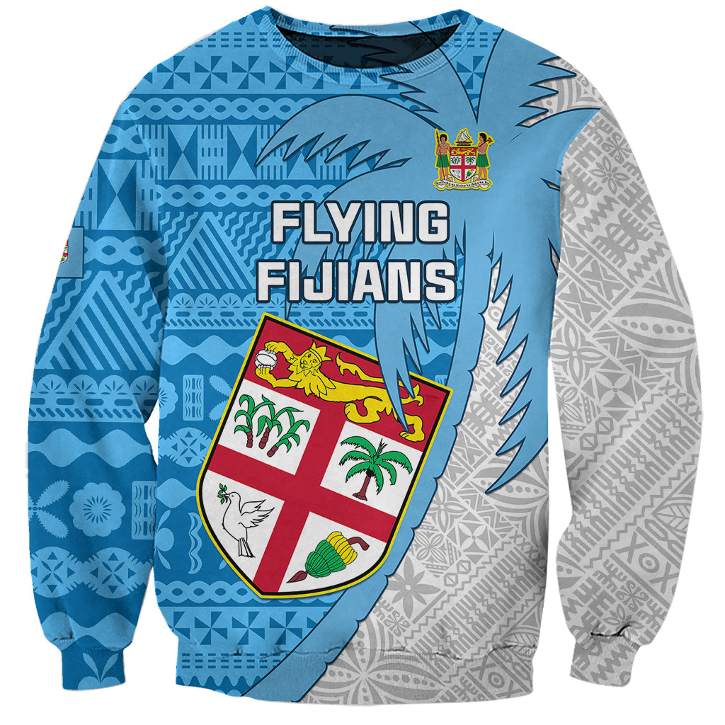 Fiji Rugby Sweatshirt Come On Fijian Tapa Pattern LT01 Unisex Blue - Polynesian Pride