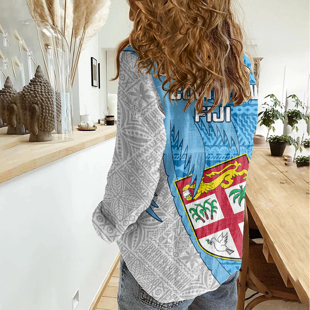 Fiji Rugby Women Casual Shirt Come On Fijian Tapa Pattern LT01 - Polynesian Pride