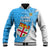 Custom Fiji Rugby Baseball Jacket Come On Fijian Tapa Pattern LT01 Unisex Blue - Polynesian Pride