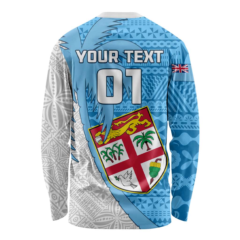 Custom Fiji Rugby Long Sleeve Shirt Come On Fijian Tapa Pattern LT01 - Polynesian Pride